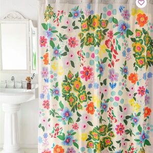Floral Shower Curtain with Multicolor Design